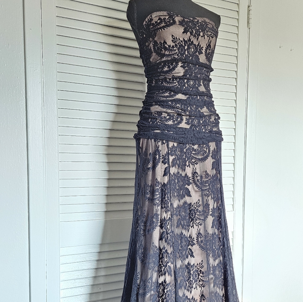 Y2K Black Lace Whimsigoth Dark Romantic Formal Gown Size XS - Picture 3 of 11